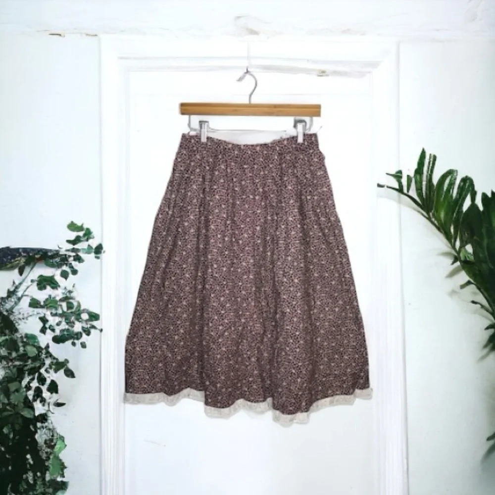 Vintage Handmade Micro Floral Print Cottage Core Coquette Prairie Skirt